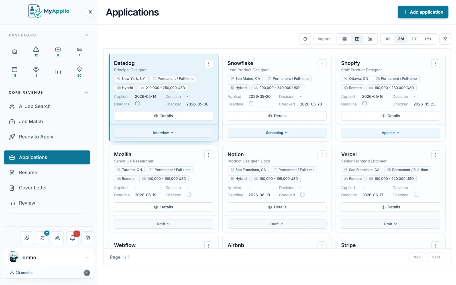 MyApplio application tracker